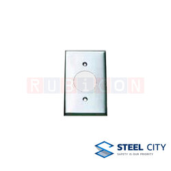 STEEL CITY FY15 ฝาปิด เอฟ.เอส.บ๊อกซ์ ซิงเกิ้ล แก๊งค์ สังกะสี แบบปลั๊กเล็ก (F.S. COVER PLATES SINGLE GANG)