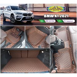 พรมรถยนต์ 6D สีกาแฟ BMW X1 2021+ แผ่นท้าย