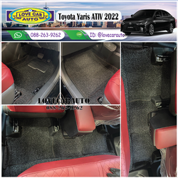 พรมไวนิลดักฝุ่นปูพื้นรถยนต์ Toyota Yaris Ativ โตโยต้า ยาริส เอทีฟ 2022 สีดำขอบดำ