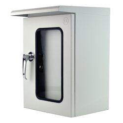 ตู้ไฟสวิทช์บอร์ดแบบกันน้ำมีหลังคา ฝา 2 ชั้น (ฝานอกกระจก) KBSG 9001 ขนาด 300x450x250 mm.