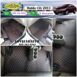 พรมปูพื้นรถยนต์ 6D Honda City 2013 สีกาแฟ