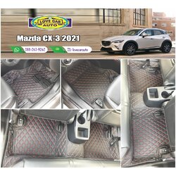 พรมรถยนต์ 6D สีดำด้ายแดง Mazda CX-3 2021