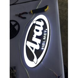 ป้ายไฟโลโก้ไฟออกหน้า งานArai helmet