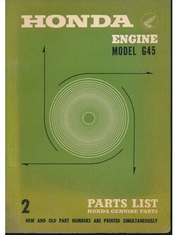 HONDA ENGINE MODEL G45 PARTS LIST