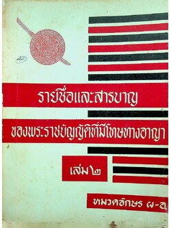 รายชื่อและสารบาญของพระราชบัญญัติที่มีโทษทางอาญา เล่ม ๒ หมวดอักษร ผ-อ