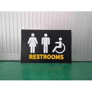 ป้ายงานพิมพ์สติกเกอร์ งานRestrooms
