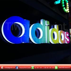 ป้าย adidas งานLED Neon Flex งานหลากสีสัน งานเรียบสวยดูดี มีความเท่ๆ ลงตัวสุดๆ