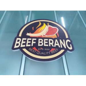 ป้ายงานพิมพ์ลงบนแผ่น งานBEEF BERANG