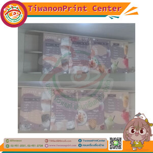 ป้ายพิมพ์สติกเกอร์ตกแต่งหลังตู้ขายของ งานCOFFEE MENU