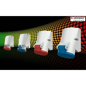 MENNEKES®-ปลั๊กตัวเมียติดผนัง เข้าสายด้าน บน-ล่าง IP44