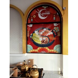 งานป้ายสติกเกอร์ติดกระจก งานชาบูดาบี