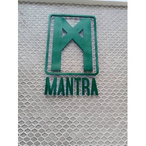 ป้ายโลโก้โลหะพ่นสี ออกแบบได้ตามใจลูกค้า งานMANTRA