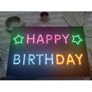 งานป้ายไฟเชียร์ HAPPY BIRTHDAY