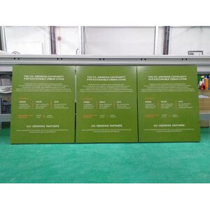 รับทำป้ายงานพิมพ์สติ๊กเกอร์ ป้ายTHE CO GROWING COMMUNITY