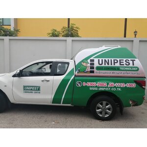 พิมพ์สติกเกอร์ติดรถยนต์ งานUNIPEST