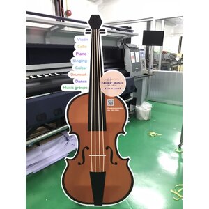 ป้ายสแตนดี้พีพีบอร์ด รูปการ์ตูนไวโอลิน งานFAURE' MUSIC STUDIO