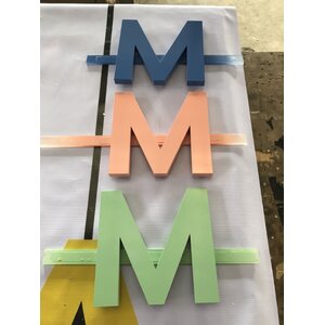 ป้ายตัวอักษรพลาสวู๊ดพ่นสี งานMMM