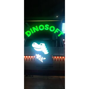 ป้ายตัวหนังสือไฟออกหน้า งานDINOSOFT