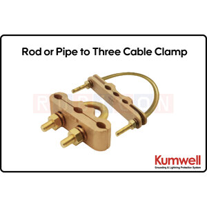 Rod or Pipe to Three Cable Clamp