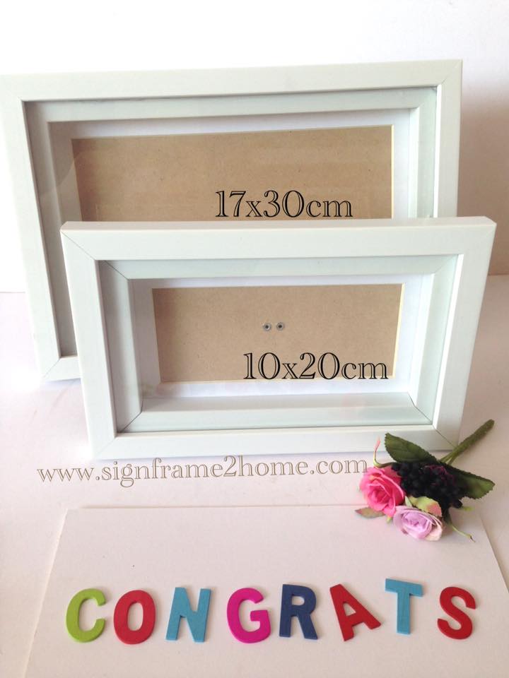 กรอบทรงลึกสีขาว 2 ชั้น พร้อมเสริมโฟโต้เม้า ขนาด17x30cm