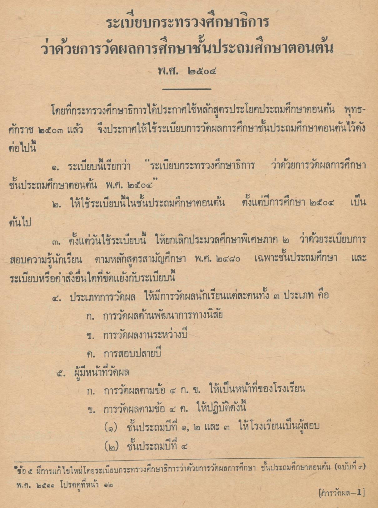 คู่มือการวัดผล ชั้นประถมศึกษา