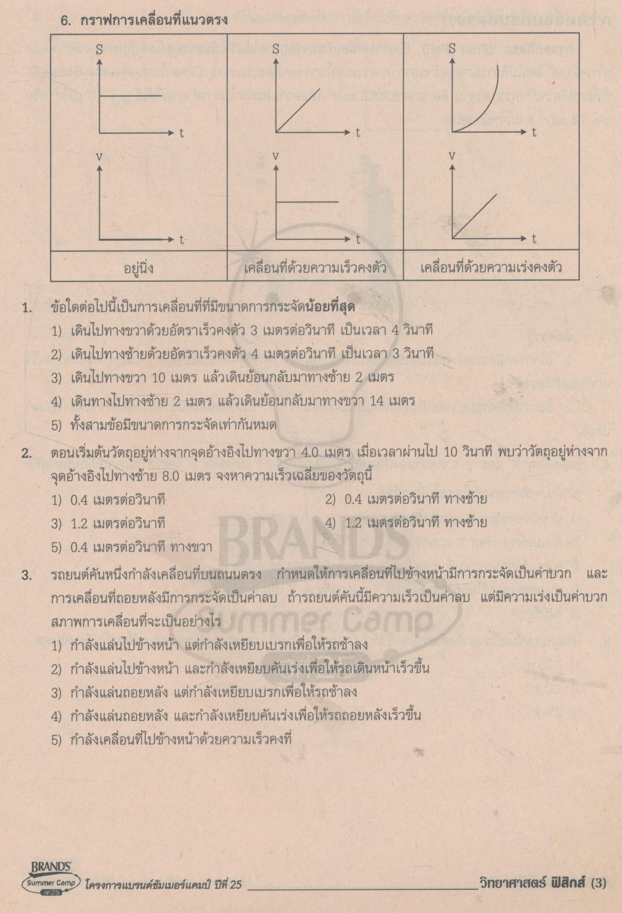 BRAND'S Summer Camp ปีที่ 25 เก็งข้อสอบ พิชิต GAT-PAT, O-NET จาก 24 ติวเตอร์ ระดับประเทศ ฟิสิกส์