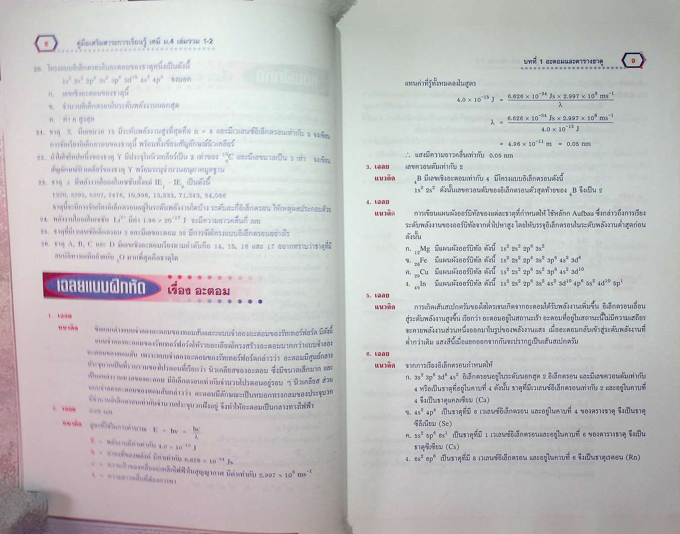 คู่มือเสริมสาระการเรียนรู้ เคมี ม.4 เล่มรวม 1-2 พื้นฐานและเพิ่มเติม ติวเข้มเพื่อเตรียมสอบด้วย โจทย์ข้อสอบ