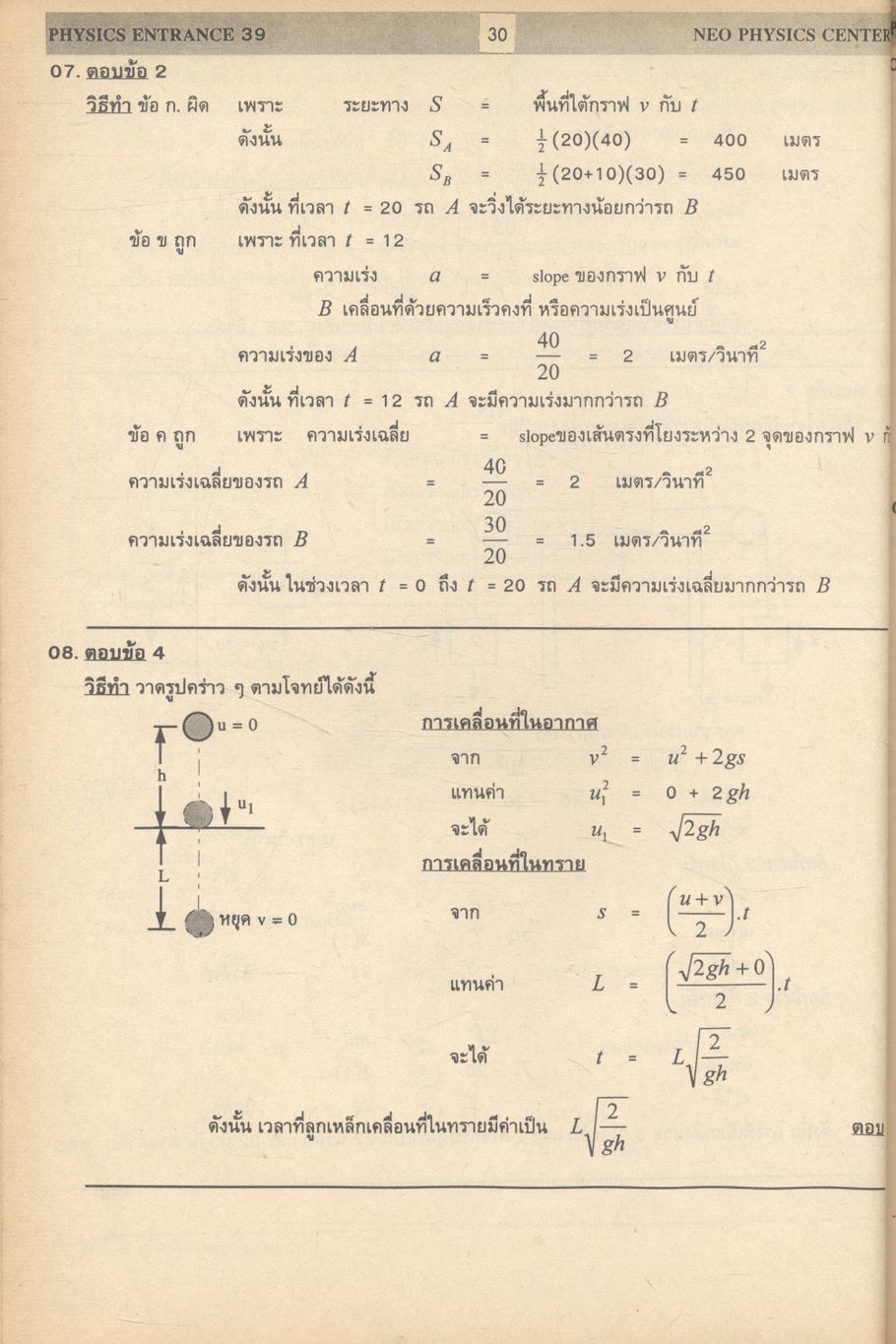 เฉลยข้อสอบเข้ามหาวิทยาลัย 11 ปี ฟิสิกส์
