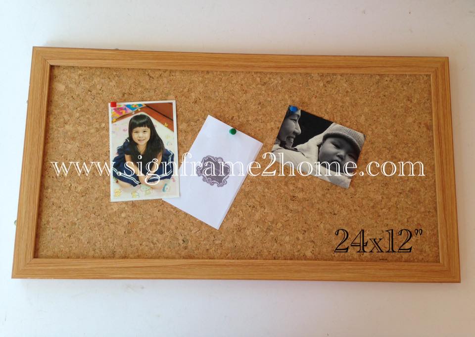 กรอบไม้ก๊อก ติดหมุด ขนาด 12x24"นิ้ว