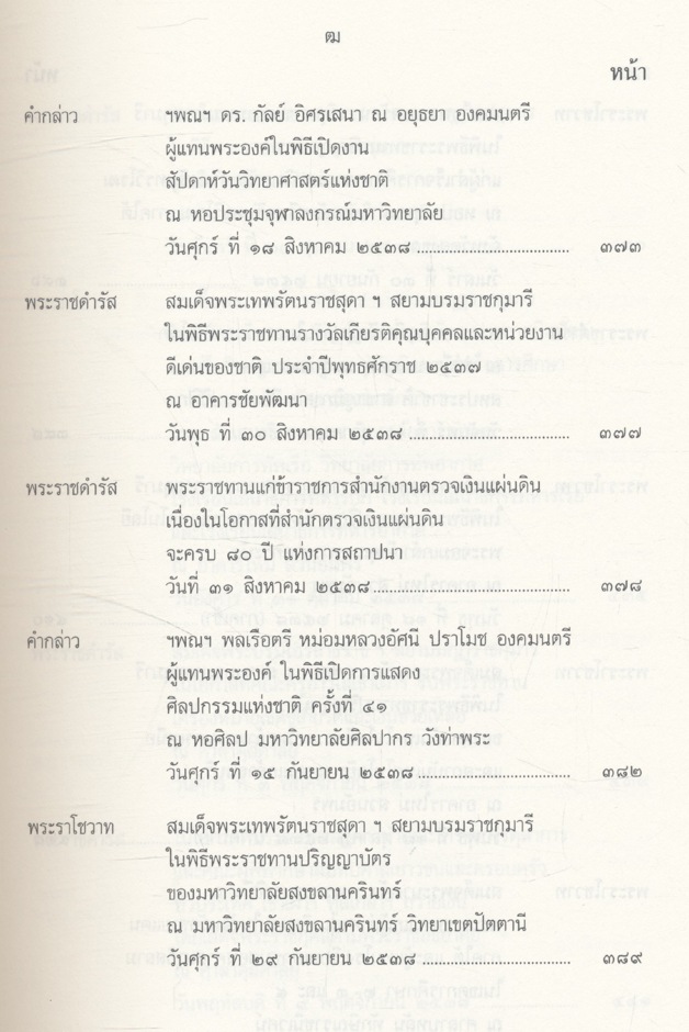 ประมวลพระราชดำรัส และพระบรมราโชวาส ที่พระราชทานในโอกาสต่างๆ ปี พุทธศักราช ๒๕๓๘