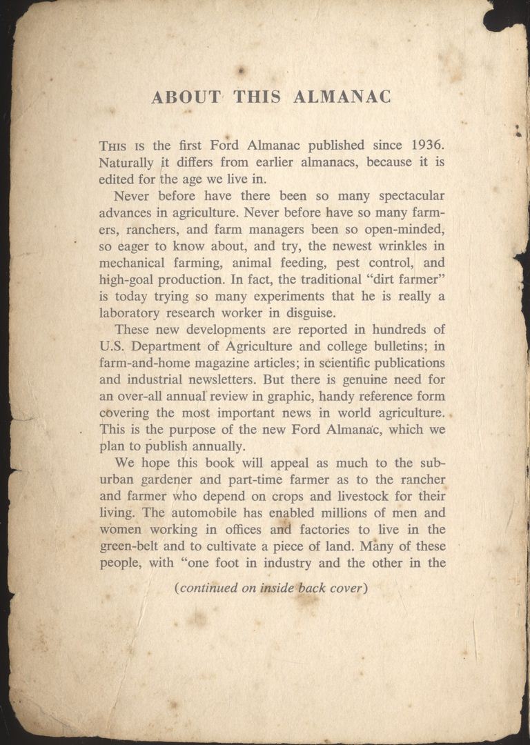 THE FORD 1954 ALMANAC FOR FARM , RANCH AND HOME