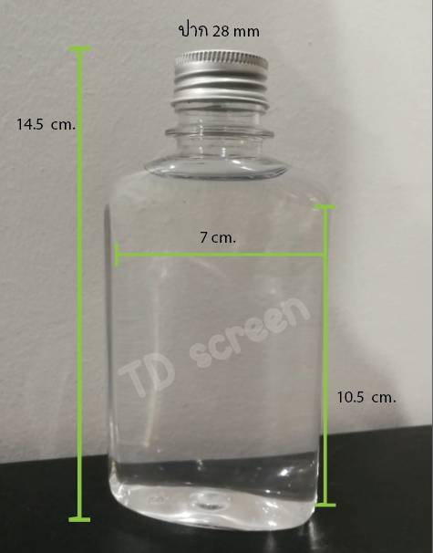 ขวด PET แบนกั๊ก(รุ่นหนา) 250 ml ปาก 28 mm.ฝาอลู
