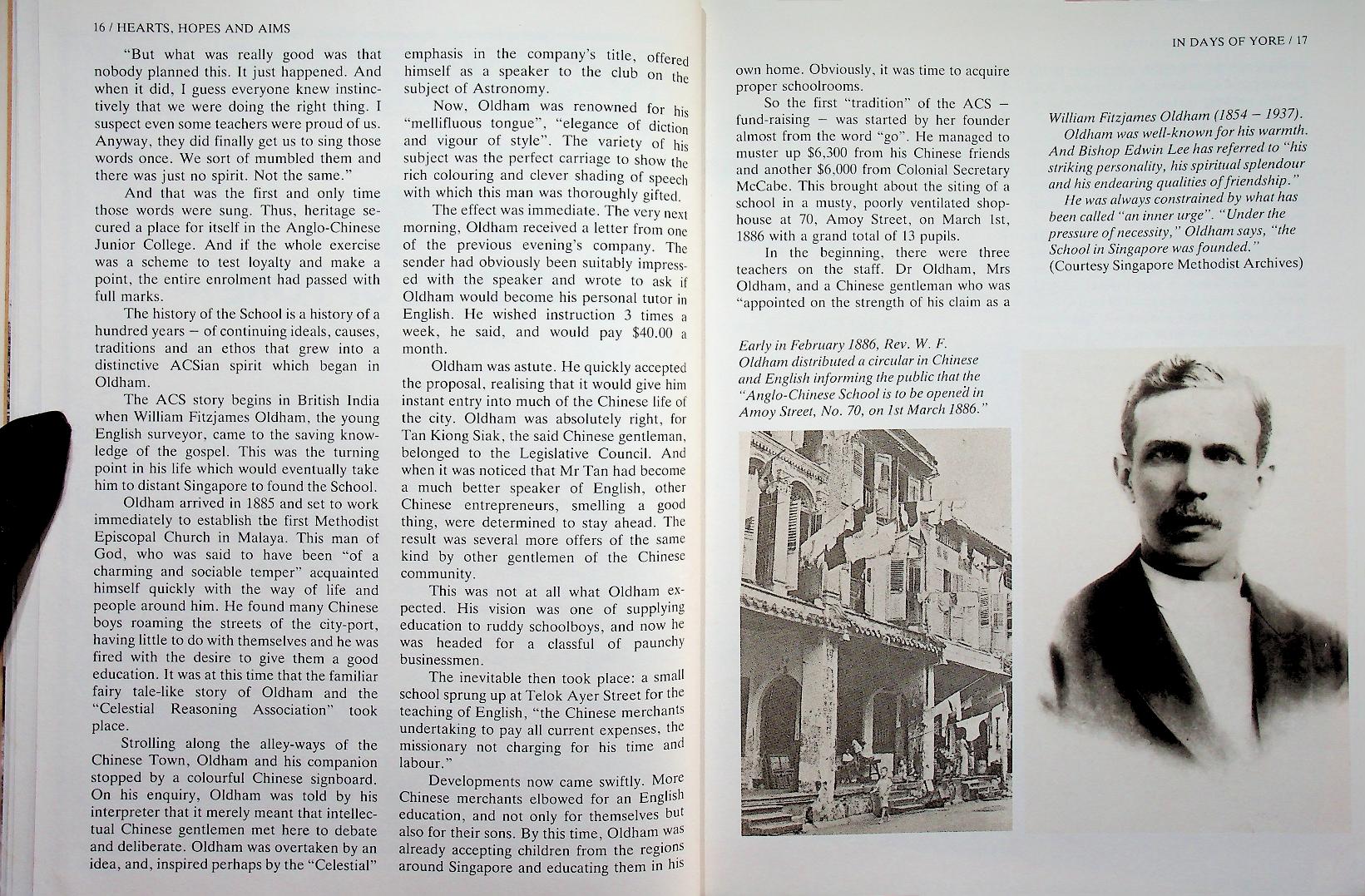 HEARTS HOPES & AIMS : The Spirit of the Anglo-Chinese School