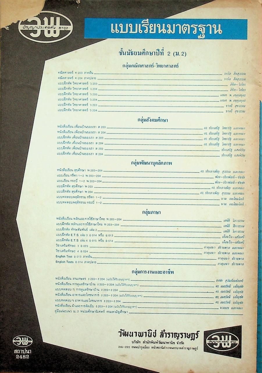 คู่มือครู วิชาภาษาอังกฤษ รายวิชา อ 013 - อ 014 LADO ENGLISH SERIES ชั้นมัธยมศึกษาปีที่ 2 (ม.2) ตามหลักสูตรมัธยมศึกษาตอนต้น พุทธศักราช 2521