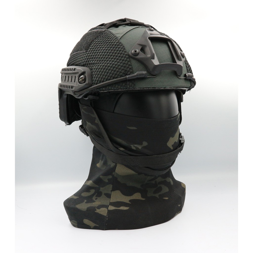 🇹🇭 581 ไทยแลนด์ แทคติคอล ผ้าคลุมหมวกฟาส-ตาข่าย #F3 สีเขียว (เฉพาะผ้าคลุม) Helmet Cover