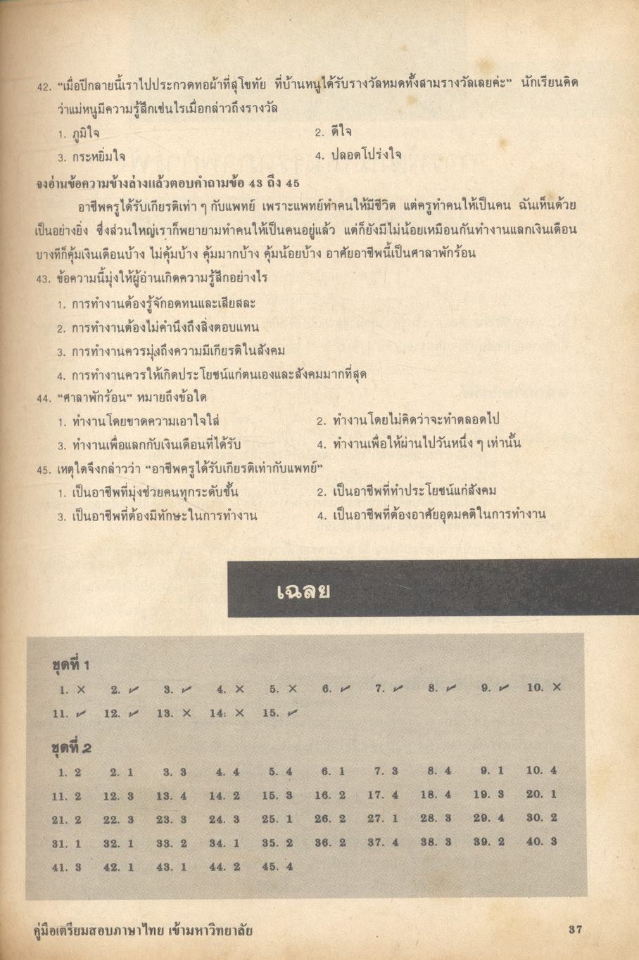 คู่มือเตรียมสอบภาษาไทย เข้ามหาวิทยาลัย