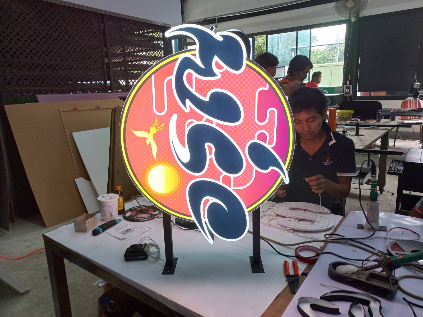 ป้ายไฟled กล่องไฟไดคัท งานอรุณ