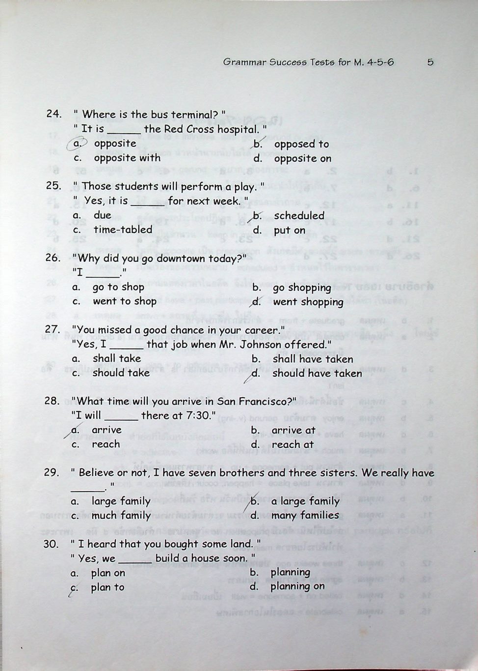 Grammar Success Tests for 4-5-6