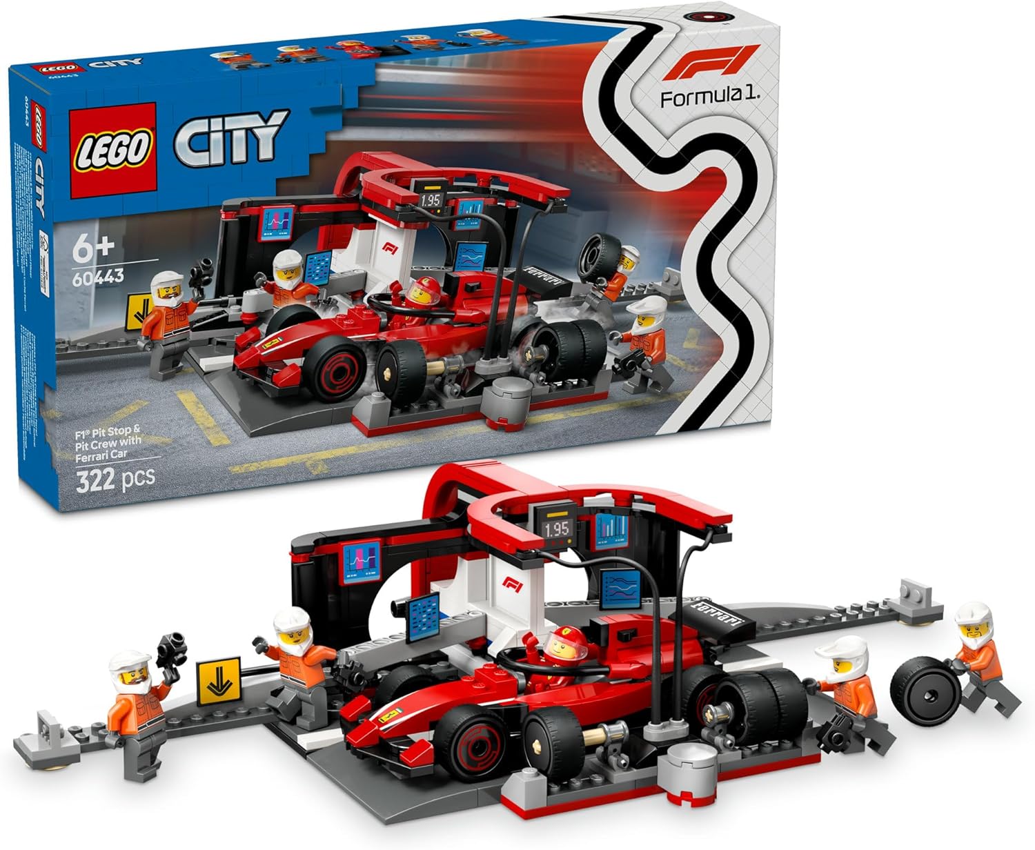 **MTS Toys**เลโก้ Lego 60443 City : F1 Pit Stop & Pit Crew with Ferrari Car
