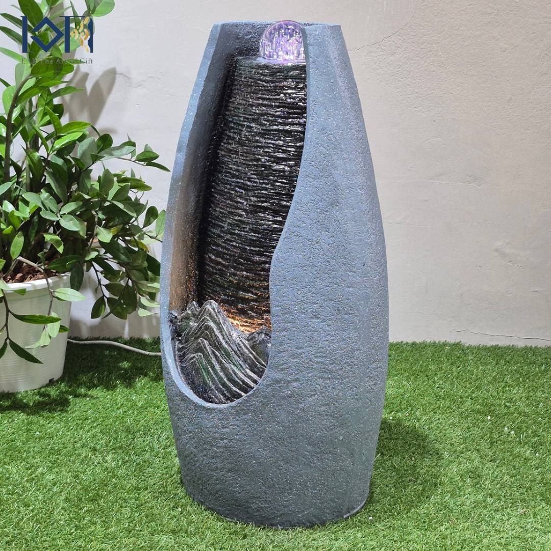 น้ำพุตั้งพื้น รุ่น22045 น้ำพุน้ำล้นหน้าบ้าน น้ำพุแต่งสวนเสริมฮวงจุ้ย อ่างน้ำตกสำเร็จรูป น้ำพุแต่งบ้าน