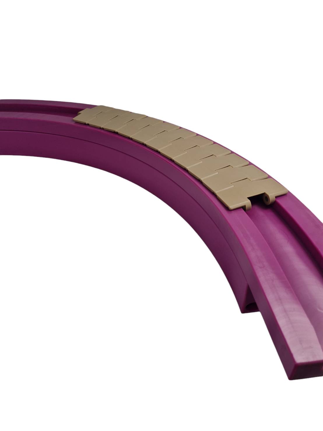 1050-K330 Magnetic cornet track รางโค้งR500 มิลลิเมตรสำหรับสายพาน Top chain รุ่นฝังแม่เหล็ก