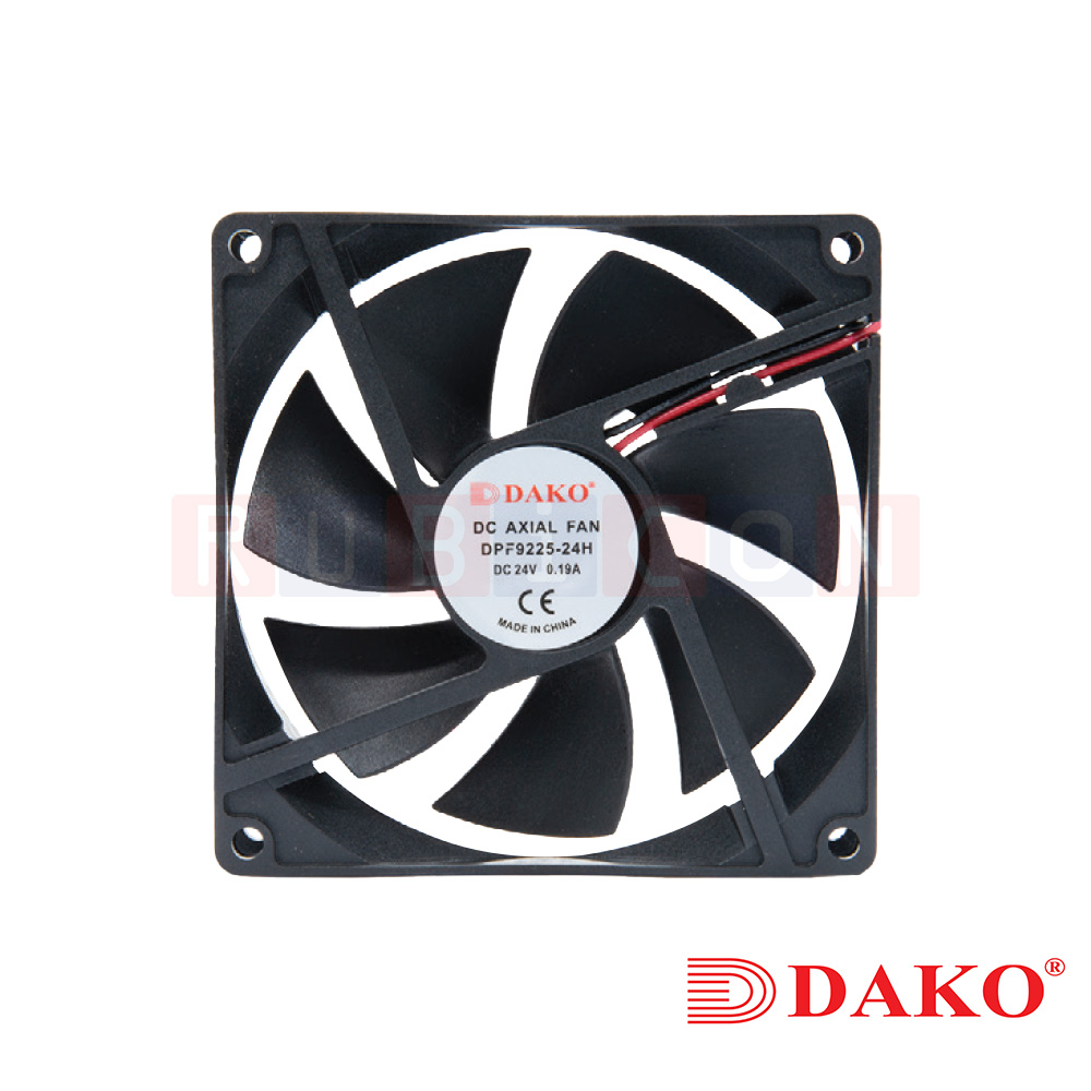 "DAKO" DPF9225-24H พัดลมระบายความร้อนใบพัดพลาสติก ขนาด 3.5" 24V