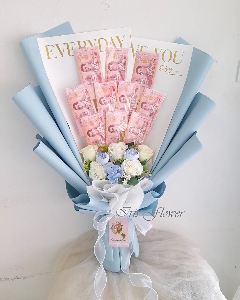 ช่อธนบัตร 10 ใบ 1000 /ค่าจัดทำ 890