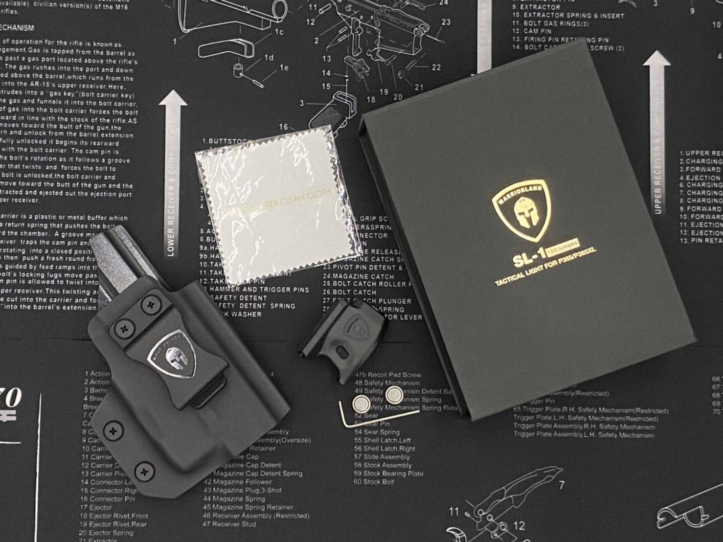 🇹🇭 1077 ไทยแลนด์ แทคติคอล ไฟฉาย Warriorland SL-1 + ซองพกใน Kydex รุ่น Sig Sauer P365