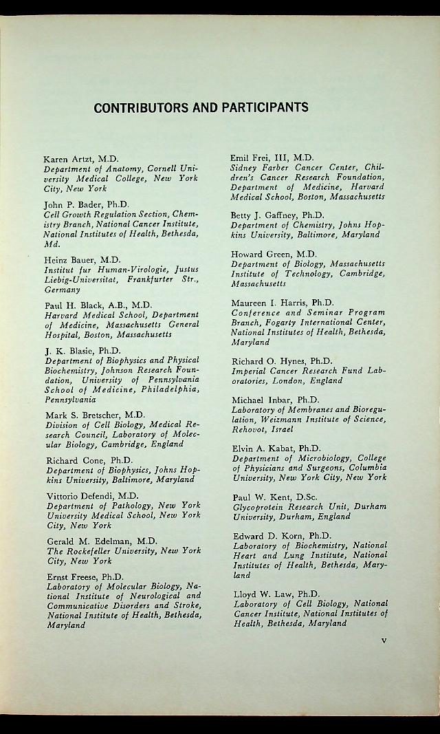 CELL SURFACES AND MALIGNANCY