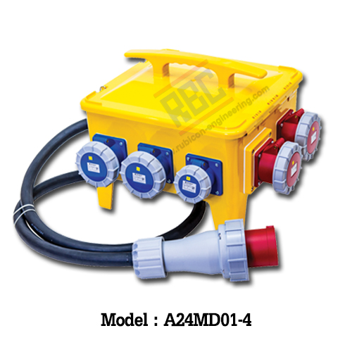 "DAKO PLUG" A24MD01-4 กล่องปลั๊กกระจายไฟ 63A 3P+N+E 400V IP65 (ชุดปลั๊ก IP67)