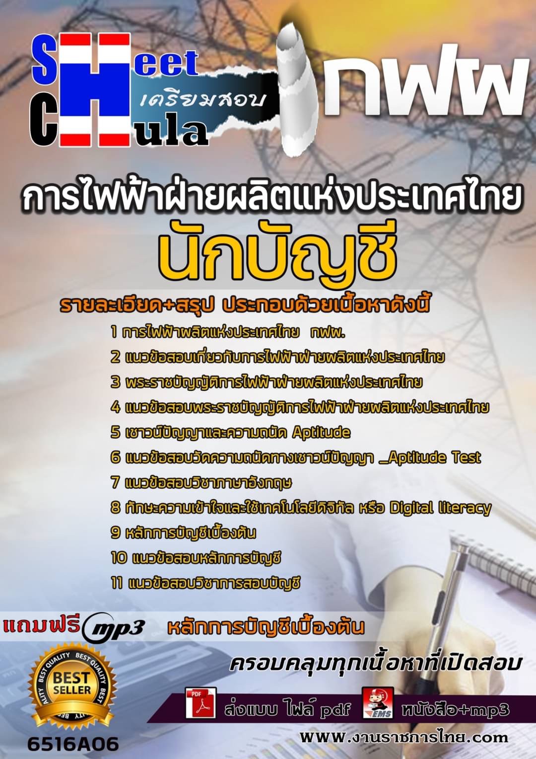 แนวข้อสอบนักบัญชี การไฟฟ้าฝ่ายผลิตแห่งประเทศไทย (กฟผ.) สำเนา