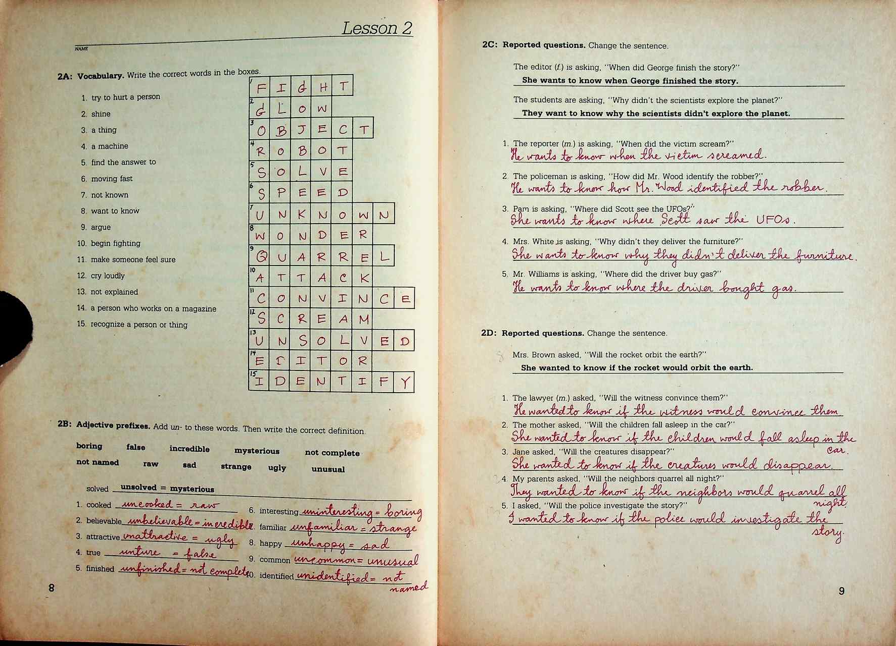 KEY WORKBOOK PRACTICE BOOK ENGLISH FOR A CHANGING WORLD 5 รายวิชา อ 513 - อ 514 ภาษาอังกฤษ 3-4 ชั้นมัธยมศึกษาปีที่ 5
