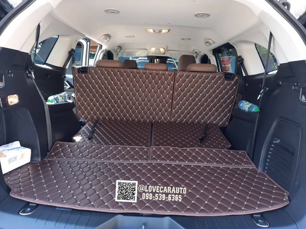 พรมปูพื้นรถยนต์ 6d Isuzu Mux 2022 ลายเคฟล่าสีกาแฟ