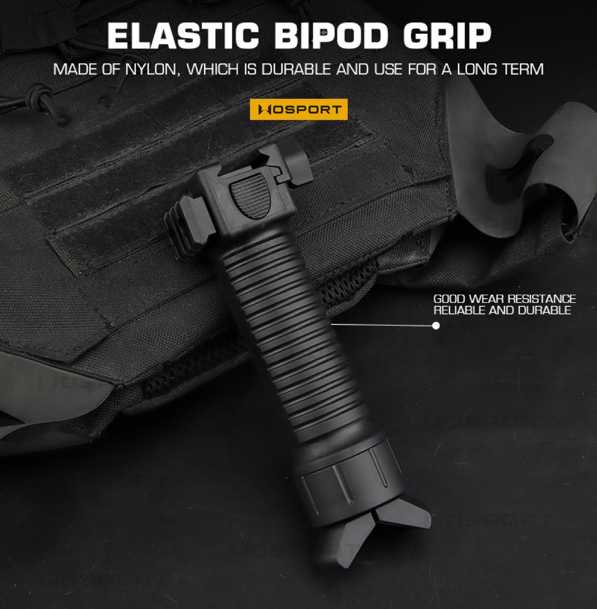🇹🇭 1142 ไทยแลนด์ แทคติคอล กริปมือขาทราย WOSPORT ( Elastic Bipod Grip ) [ EX-31 ]